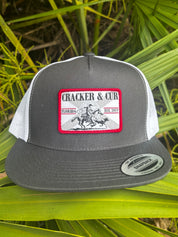State Flag Patch Hat- Charcoal/White Flatbill