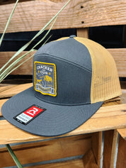 Bayed Up Patch Hat - Char./Old Gold 7 Panel Flat