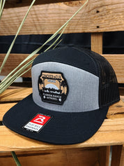 C&C Ranch Patch Hat - Heather Grey/Blk 7 Panel Flat