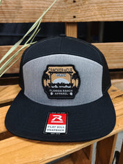 C&C Ranch Patch Hat - Heather Grey/Blk 7 Panel Flat