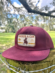 Florida Ranching Patch Hat - Maroon Flatbill