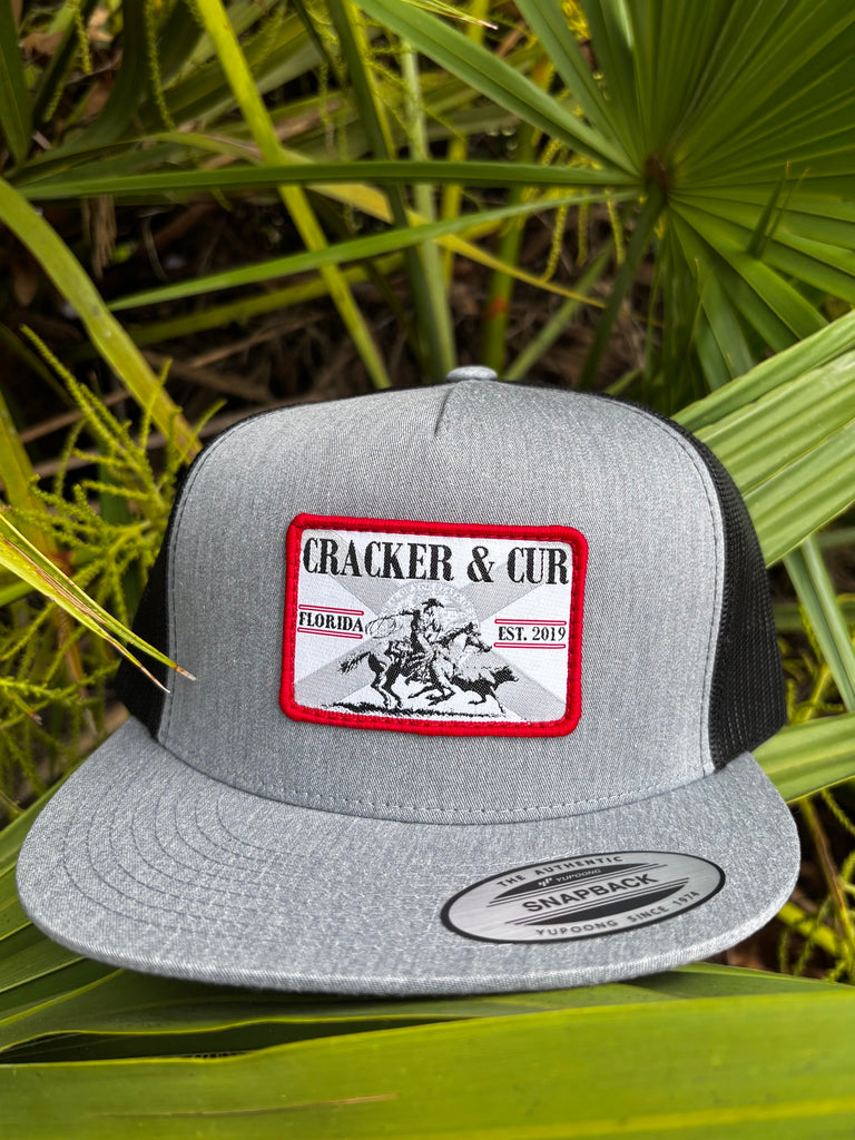State Flag Patch Hat- Heather/Black Flatbill