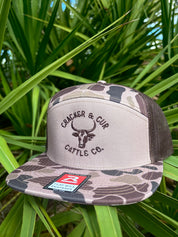 C&C Cattle Co. Hat- 7 Panel Bark/Duck Camo/Brown