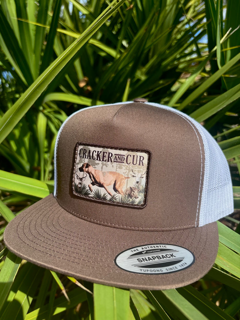 Cur Dog Patch Hat- Brown/White Flatbill
