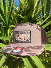 Cur Dog Patch Hat- 7 Panel Bark/Duck Camo/Brown