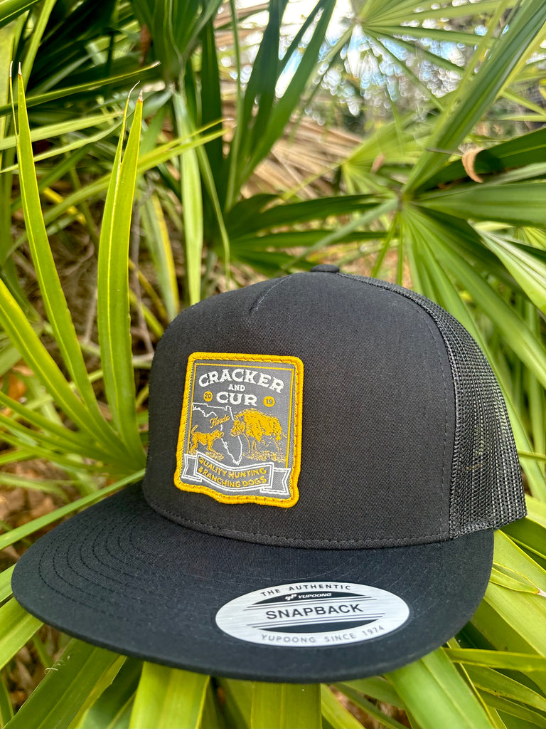 Bayed Up Patch Hat- Black Flatbill