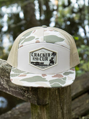 Diamond Logo Patch Hat- 7 Panel Harvest Duck Camo Flatbill
