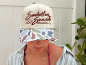 Saddles and Sunsets- Canvas Trucker Hat Cream/Camo