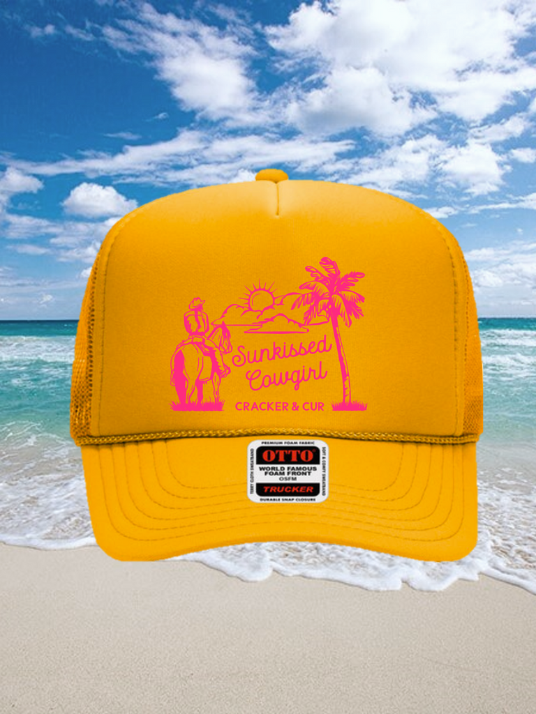 Sunkissed Cowgirl Foam Trucker Hat- Gold